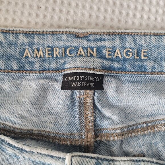 American Eagle Waist Stretch Distressed Hi Rise Size 18 Denim Shorts - Picture 6 of 9